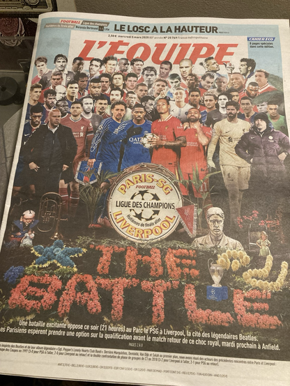 Couverture du journal L’Equipe inspirée de la couverture de l’album Sgt Pepper des Beatles 