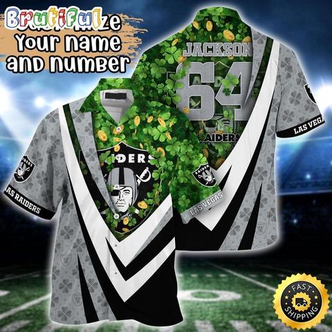 Customized NFL Las Vegas Raiders Hawaii Shirt St Patricks Day Aloha Shirt