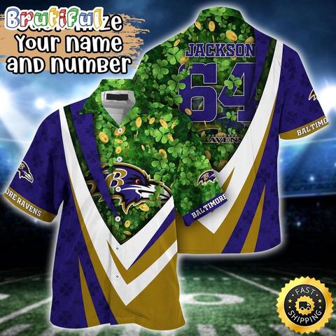 Customized NFL Baltimore Ravens Hawaii Shirt St Patricks Day Aloha Shirt