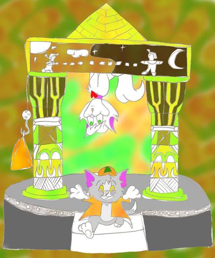 Here's Tim and Tabby escaping the Times of the #Pharaoh out of a Portal, but it seems Tabby is Upside Down...