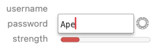 I tested it for myself with a password manager on my computer.

Expectedly, "Ape" is a very weak password.