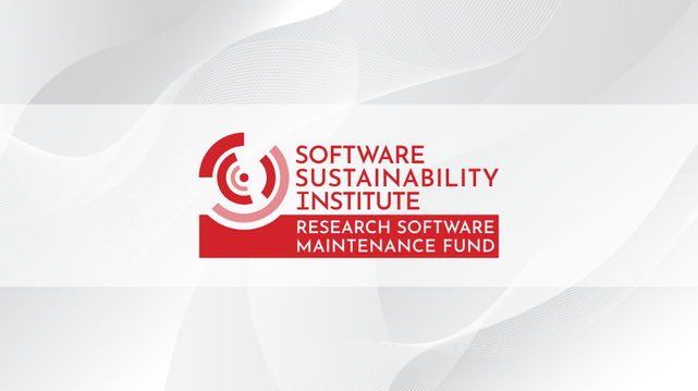 Software Sustainability Institute  Research Software Maintenance Fund logo, a grey wavy pattern