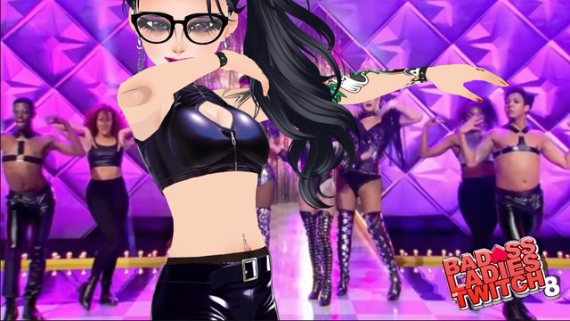 A VTuber dancing in RuPaul's drag race.