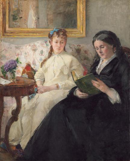 Berthe Morisot, painting of her mother and her sister, reading, around 1869/70
