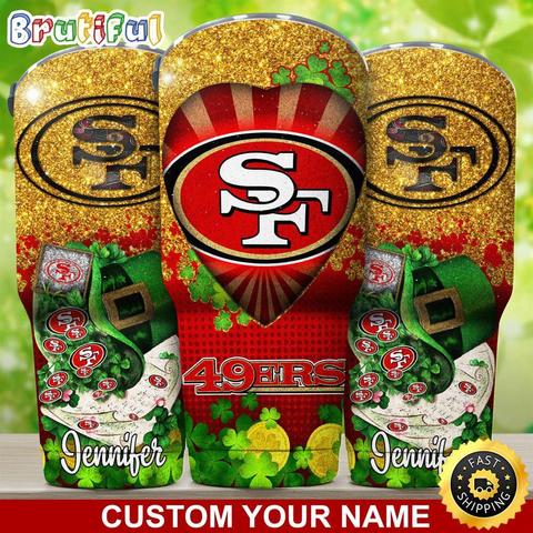 Custom Name NFL San Francisco 49ers Tumbler Nfl Patricks Day Tumbler