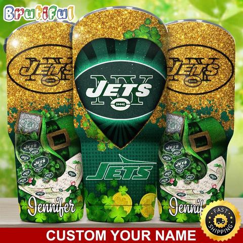 Custom Name NFL New York Jets Tumbler Nfl Patricks Day Tumbler