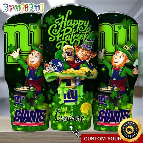 Custom Name NFL New York Giants Tumbler The Saint Patricks Day Tumbler For Fans
