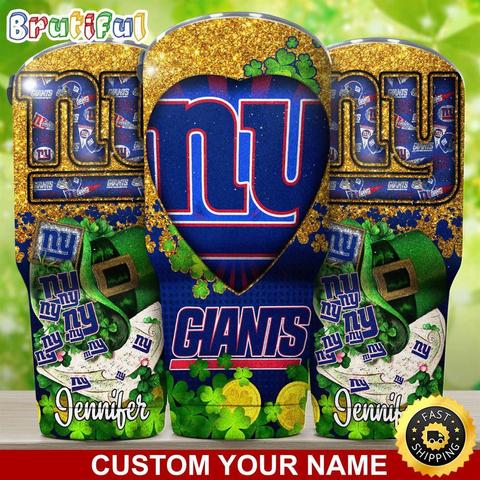 Custom Name NFL New York Giants Tumbler Nfl Patricks Day Tumbler
