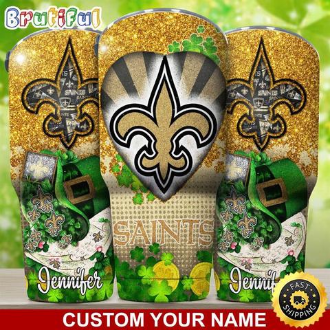Custom Name NFL New Orleans Saints Tumbler Nfl Patricks Day Tumbler