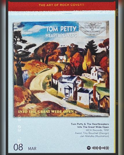 Abreißtageskalender mit dem Kalenderblatt des Vinyl-Covers der LP "Into The Great Wide Open" (1991) von Tom Petty & The Heartbreakers