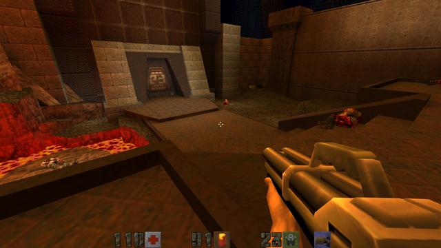 Un pantallazo de Yamagi Quake 2 ejecutado en Linux.