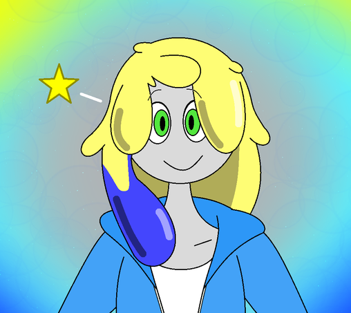 Fanart of GrayGooSlime smiling.
