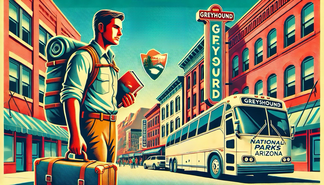 A young man arriving in a town in the American west