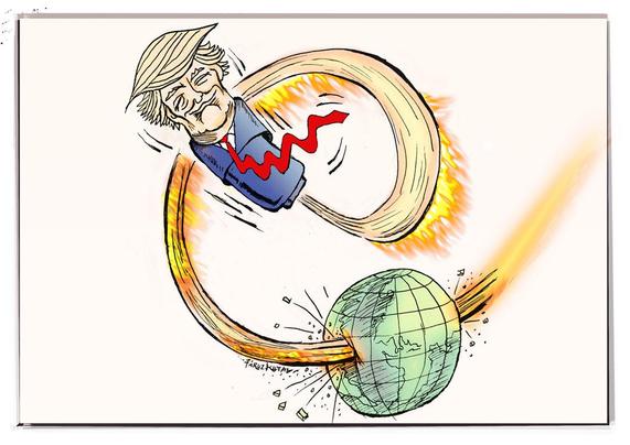 Un Trump traverse le monde.