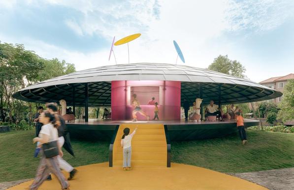 Design: The Never Hut, a public pavilion in China
Its bright, cheerful tones contrast with “the historic backdrop, forging a vibrant dialogue between past and present”.