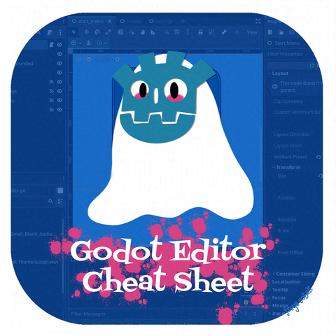 A little ghost trying to figure out the Godot Interface.