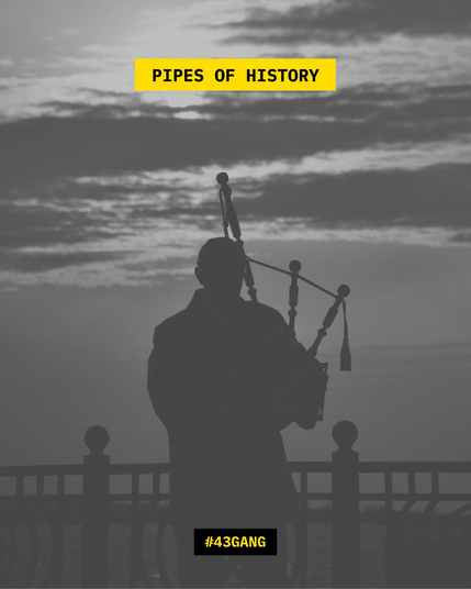 A man playing the bagpipe