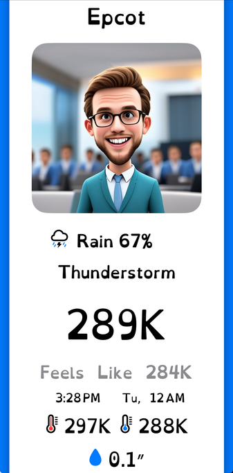 Please don’t rain showing the forecast for Epcot with the OpenDyslexic font in use. 