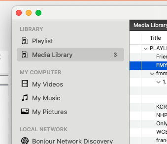 The top left corner when your arrive at the VLC app UI, and the first word is playlist, yet use of a playlist is not in the documentation.