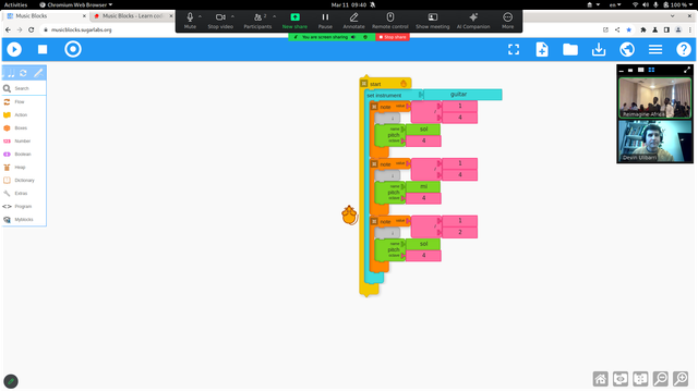 Visual code for "Sol, Mi, Sol". At right, you can see the presenters, Devin Ulibarri and Reimagine Africa.