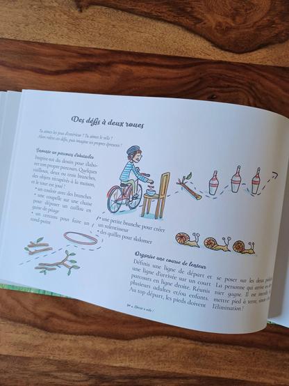 Page extraite du livre intitulée Des défis à deux roues