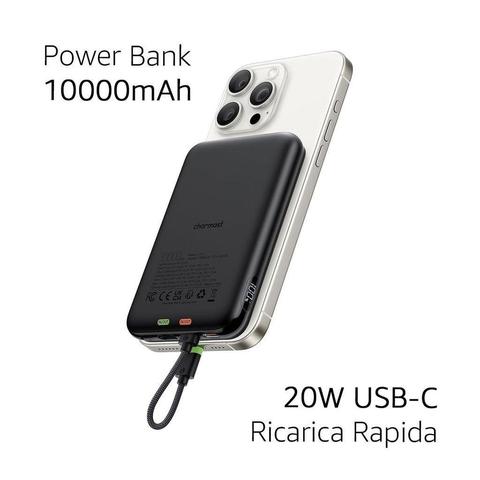Charmast Power Bank 10000mAh con Cavi Integrati Leggero Powerbank PD 20W Ricarica Rapida USB- C Caricatore Portatile Antiscivolo con LED Display per iPhone Samsung android ios oppo Motorola realme oneplus vivo honor Huawei nothing realme Xiaomi https://amzn.to/41Yungk