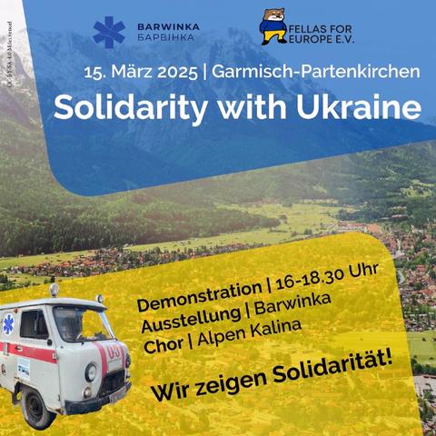Flyer. Demo mit Gesang am 15.3.2025 von 16:00 bis 18:30 Uhr, Garmisch-Partenkirchen, Richard-Strauss-Platz