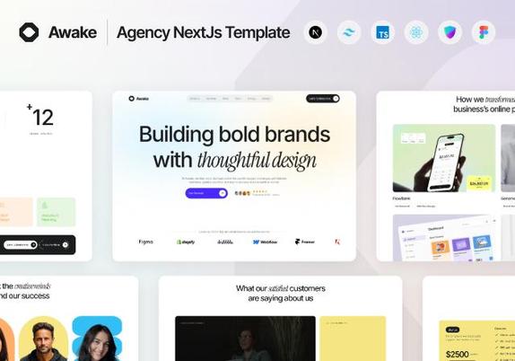  Awake is the perfect template for creative agencies & design studios! Ideal for portfolios, client projects, or honing your Next.js skills.