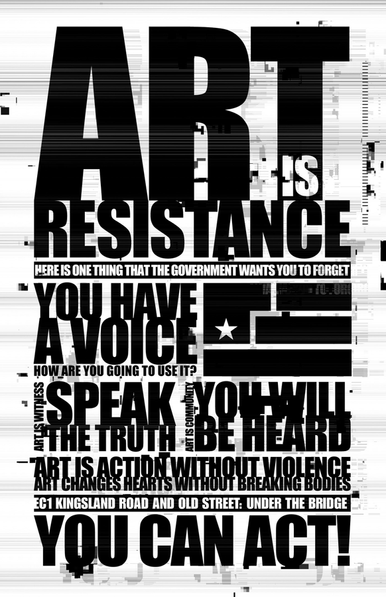'Art is Resistance' flier from Nine Inch Nails' Year Zero alternate reality game