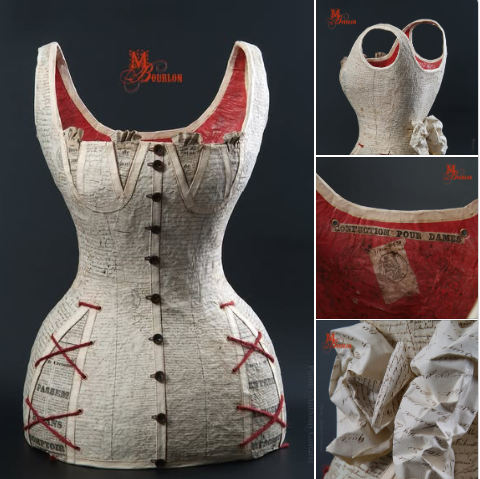 Sculpture en papier mâché, corset en papier mâché, sculpture, art, Melanie Bourlon, artiste, papier mâché.
