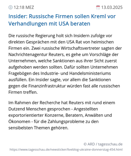 Screenshot eines tagesschau Liveblog Eintrags.