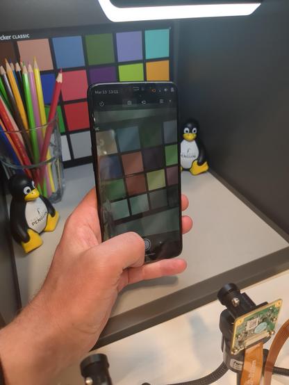 A OnePlus6 inside a self-made image tuning box