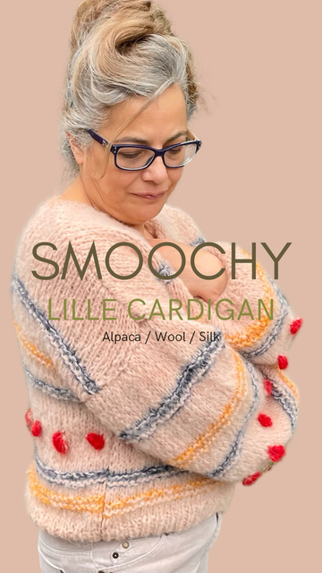 Picture of Pia in handknitted cardigan