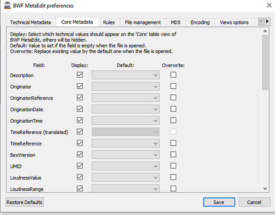 Default value option for core fields