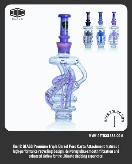 https://www.geticglass.com/collections/carta-collection/products/ic-glass-carta-attachment-premium-glass-accessory-triple-barrel-perc-with-recycling-feature?variant=44620634292356