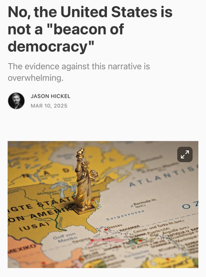 No, the United States is note a "beacon of democracy"