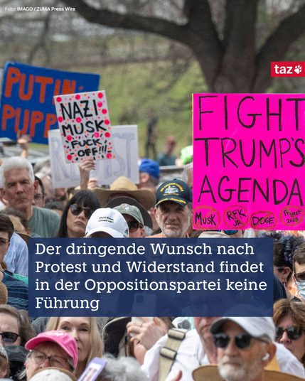 Der dringende Wunsch nach Protest und Widerstand findet in der Oppositionspartei keine Führung. (Bild von Demo draußen)