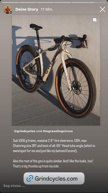 Instagram Story Screenshot with the new DropbarMTB custom configurable by the Polish Brand Grind Cycles.