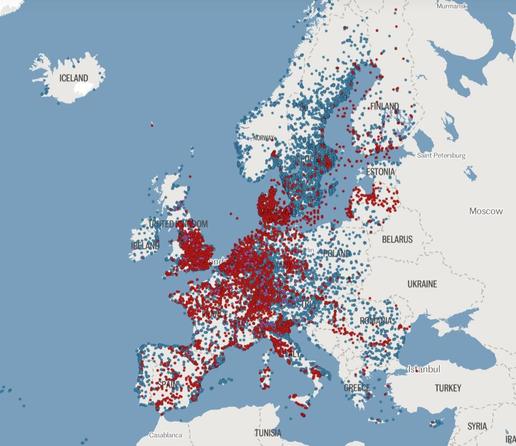 A map of pfas pollution in Europe