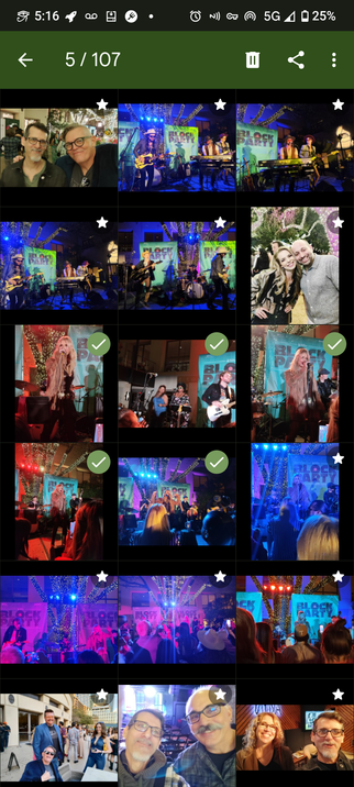 Screenshot on Android phone showing multiple photos being selected in Fossify Gallery app