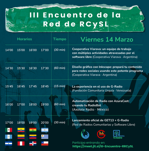 Agenda del viernes 14 de marzo