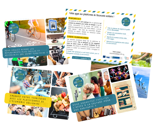 Cartes postales - axes pour intégrer les plateformes numériques de l'économie solidaire au sein de vos collectivités