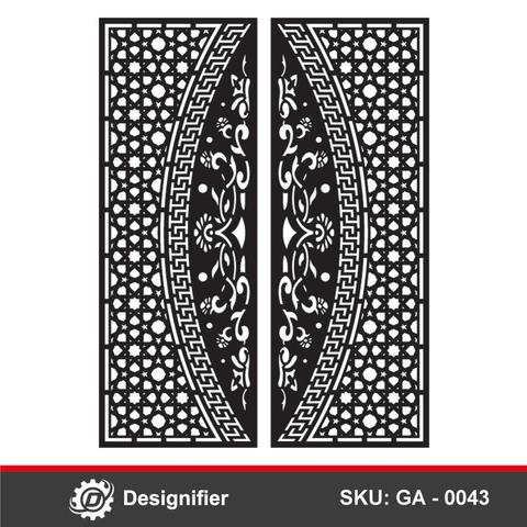 Arabesque Floral Center Gate DXF GA0043