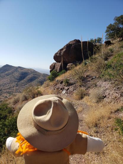 Ranger Sarah hikes along the Yaqui Ridge Trail (part of the Arizona National Scenic Trail) heading for the US/Mexico Border.
— at Coronado National Memorial.
