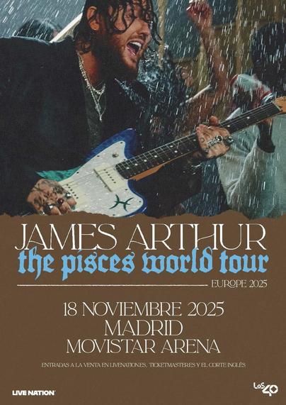Concierto de James Arthur en Movistar Arena el 18 de noviembre