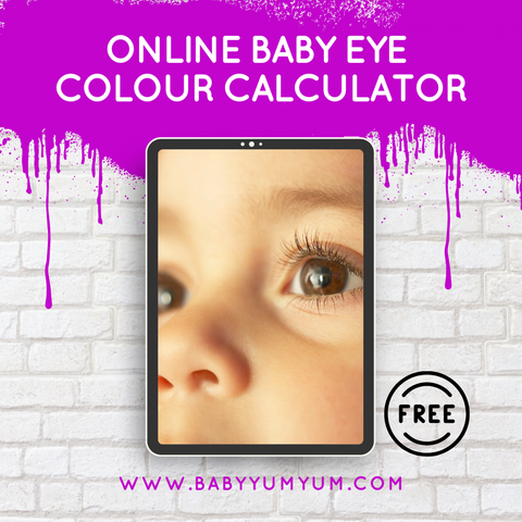 Wondering what color your baby’s eyes might be? 👶👀 Try the  BabyYumYum.com FREE Baby Eye Color Calculator! ✨ Based on mom and dad's eye color, this fun tool predicts your baby’s future eye color! 🌈