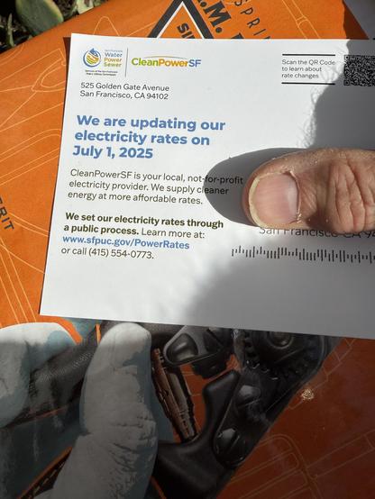 A postcard from PG&E telling me they’re helpfully “updating” my rate” this summer. 