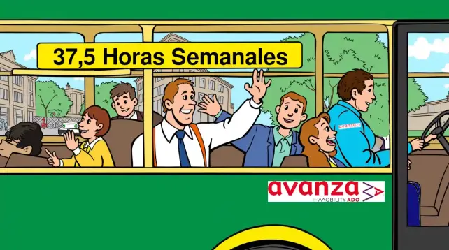 Autobús de Avanza con viajeros alegres dentro