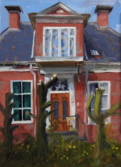 Balkon met zonder, 2025, olieverf op koper, 18x13cm

#balkon #balkony #cityscape #stadsgezicht #huis #ezinge 
#allaprimapainting #realism #figurative #contemporaryrealism #fineart #art #oilpaintingtechniques #artist #janneskoetsier #kunst #painting #schilderkunst #figuratievekunst #dutchart #oilpainting