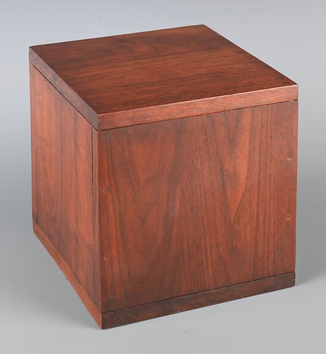 A picture of Robert Morris' "The Box with the Sound of its Own Making" but without sound. It's just a picture. Of an object foundational for Western avant-garde nonetheless